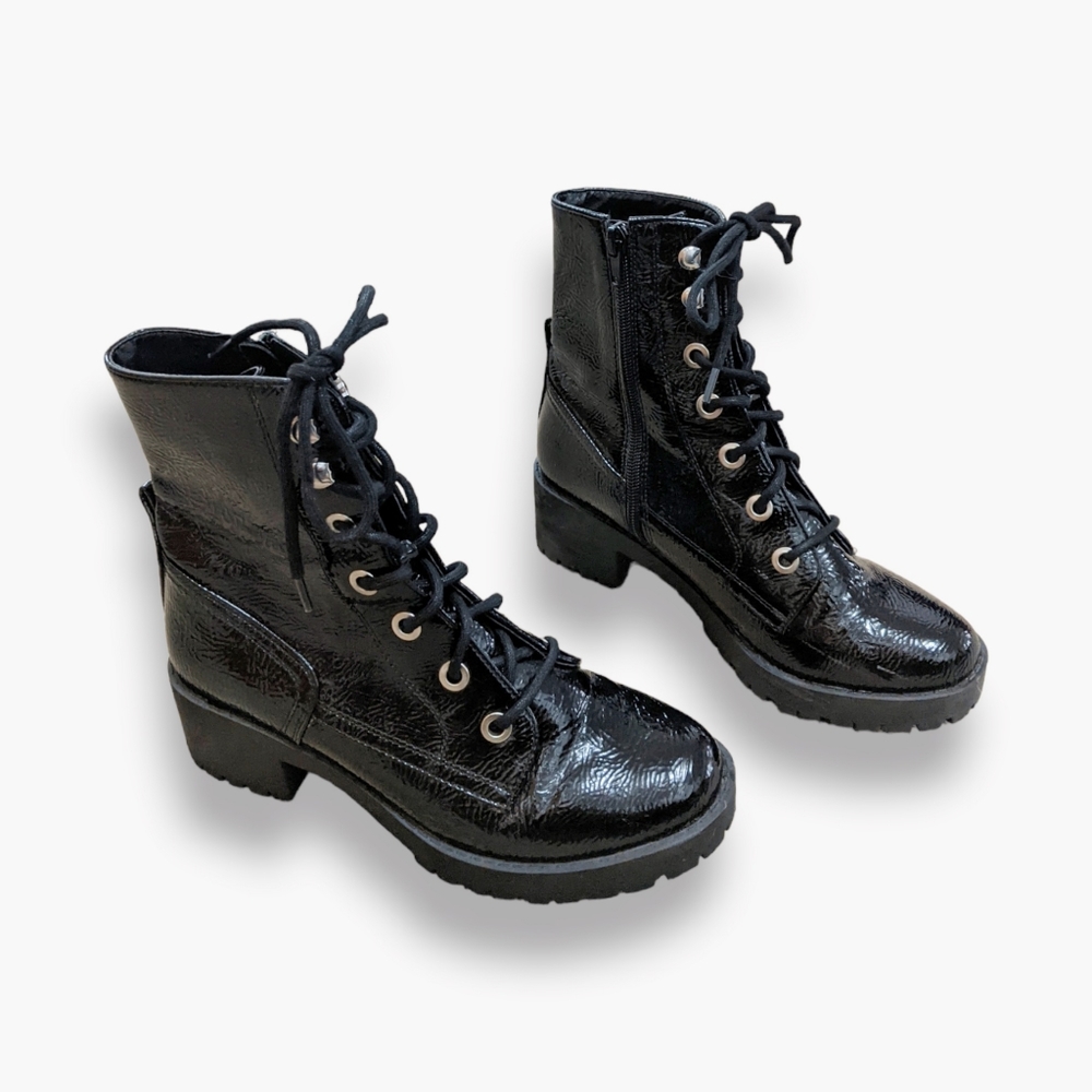 Steve Madden Black Georgie Boots, 7.5
